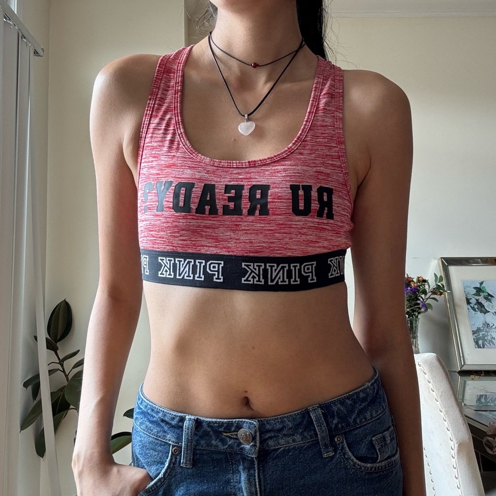 Pink Victoria's Secret sports bra